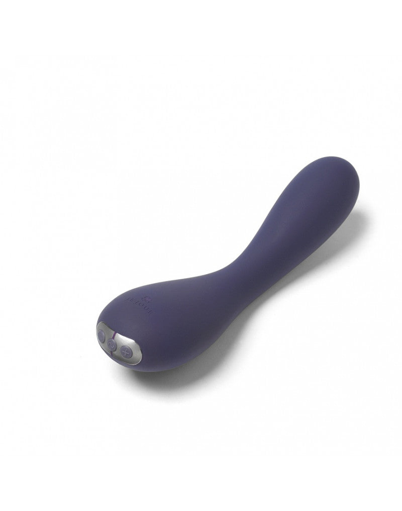 Close-up van bedieningsknoppen op paarse Uma vibrator, intuïtieve controle voor verschillende standen