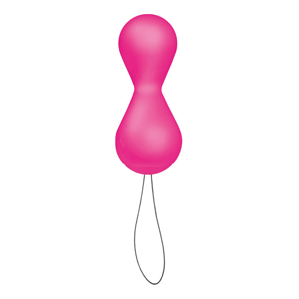 Roze siliconen kegelballen met twee bollen en uittrekkoord voor bekkenbodemtraining