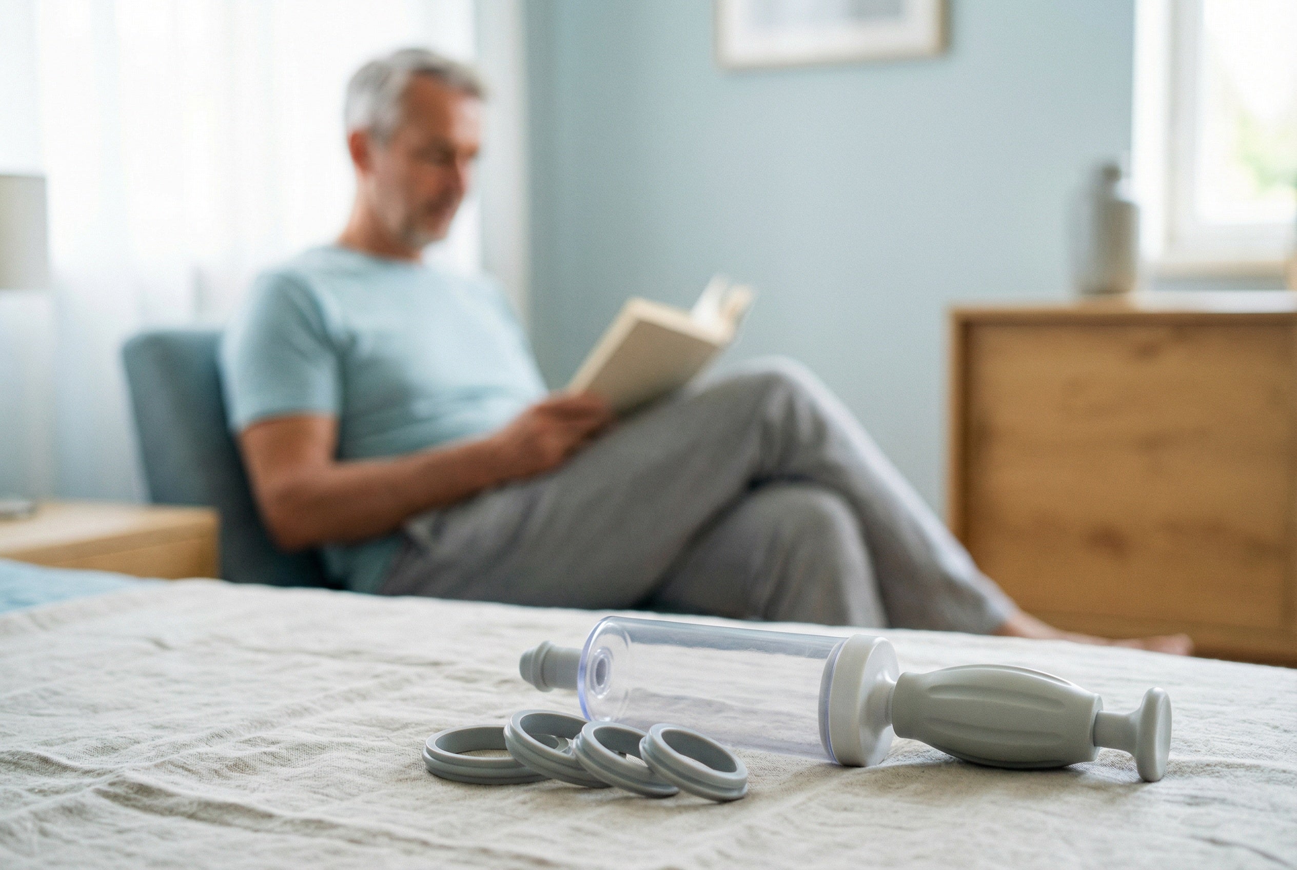 Informatieve afbeelding over veelvoorkomende problemen en oplossingen bij het gebruik van een erectiepomp met praktische tips