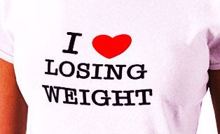 Shirt met de tekst I love losing weight, bij het artikel over afvallen door seks