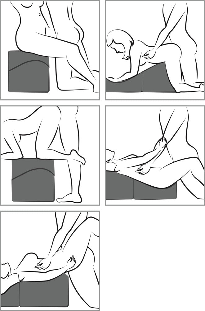 Tekening van vijf standjes met de Liberator Flip Ramp