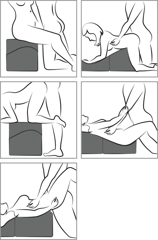 Tekening van vijf standjes met de Liberator Flip Ramp