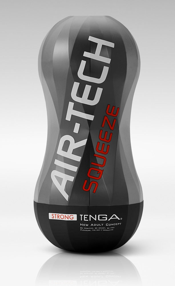 Tenga Air Tech Squeeze Strong zwart vooraanzicht in zandloper-vorm