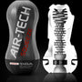 Tenga Air Tech Squeeze Strong zwart zijaanzicht met luchtgaatje en verpakking