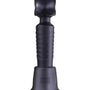 Man.Wand zwarte wand vibrator volledig aanzicht met geribbeld handvat en bedieningsknoppen
