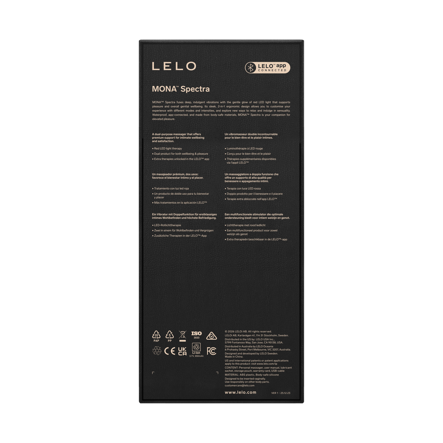 LELO Mona Spectra: wellnessmassager met roodlicht