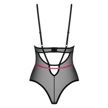Obsessive Novenes zwarte stringbody met roze accenten