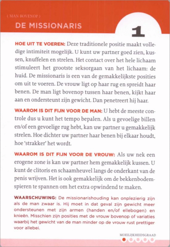 Achterkant van de kaart De Missionaris met uitleg, tips en moeilijkheidsgraad