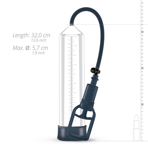 Maten van de Boners Penispomp No. 2: lengte 32,0 cm en maximale doorsnede 5,7 cm