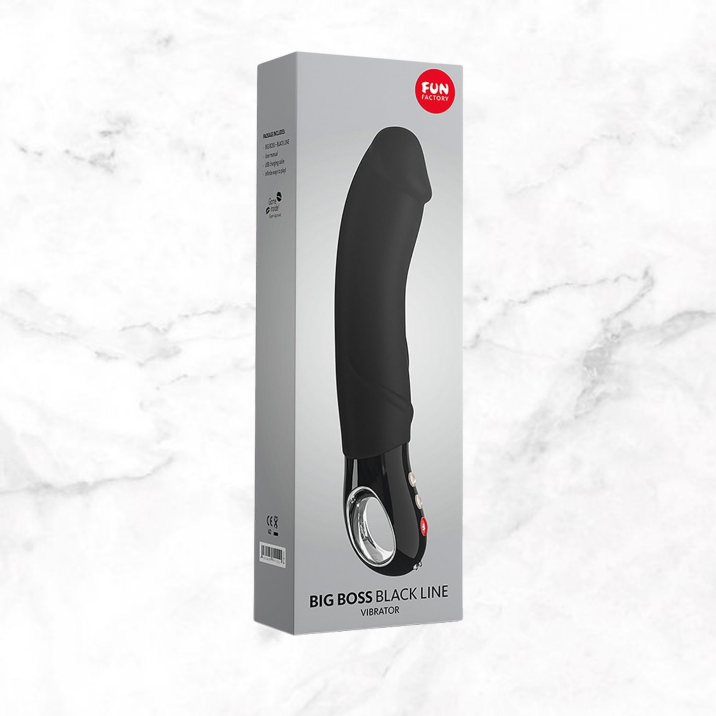 Verpakking Big Boss Black Line met strak zwart-grijs doosontwerp en productafbeelding