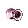 Roze glazen buttplug van Gildo met brede kern en smalle hals