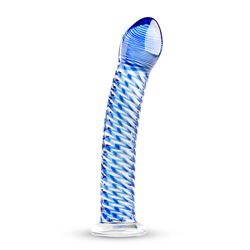 Glazen dildo Gildo No. 5, 18 cm, transparant blauw