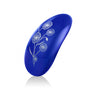 Lelo Nea 3 stimulator in koningsblauw met witte bloemenillustraties, hoogglans afwerking
