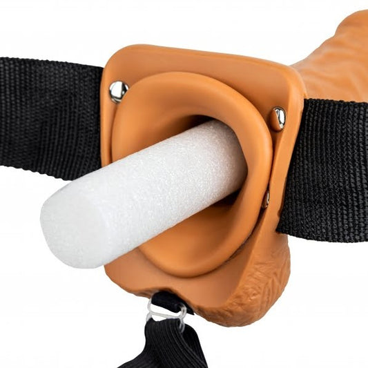 Holle strapon 18 cm detail holle binnenzijde met schuimvulling en riembevestiging