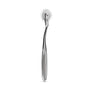 Zilverkleurig metalen Wartenberg pinwheel met scherpe punten en ergonomisch handvat