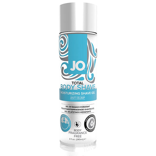 JO Total Body Shave moisturizing scheergel anti-bump, parfumvrij, 240 ml flacon