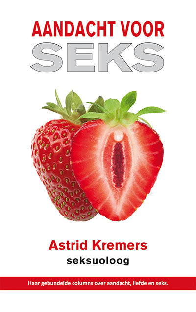 Omslag Aandacht voor seks: twee aardbeien, Astrid Kremers seksuoloog, gebundelde columns