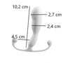Afmetingen Helix Trident: 10,2 cm inbrenglengte en 2,7 cm kopbreedte