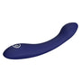 Hybris Blue Evolution donkerblauwe siliconen vibrator gebogen vorm met strassteentje zijaanzicht