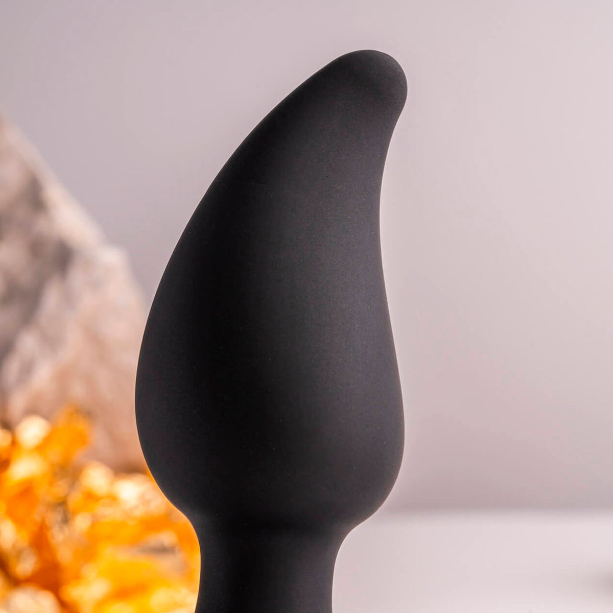 Close-up van de zwarte siliconen Butt Quiver van Rocks-Off
