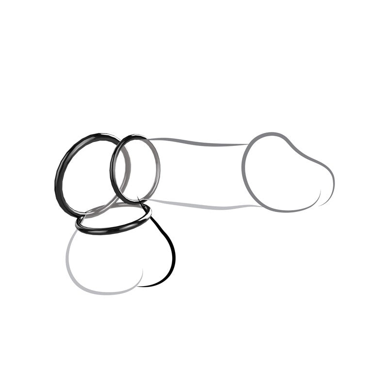 Illustratie draagwijze cockringen rond penis en balzak