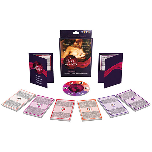 Sex Around the World erotisch kaartspel met spinner en gekleurde kaarten
