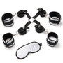 Zijaanzicht bondage set Hard Limits met zichtbare details en accessoires van De Paarse Keizerin