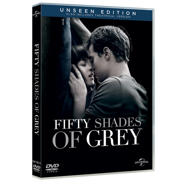 Fifty Shades of Grey DVD van De Paarse Keizerin op witte achtergrond, romantische film voor volwassenen
