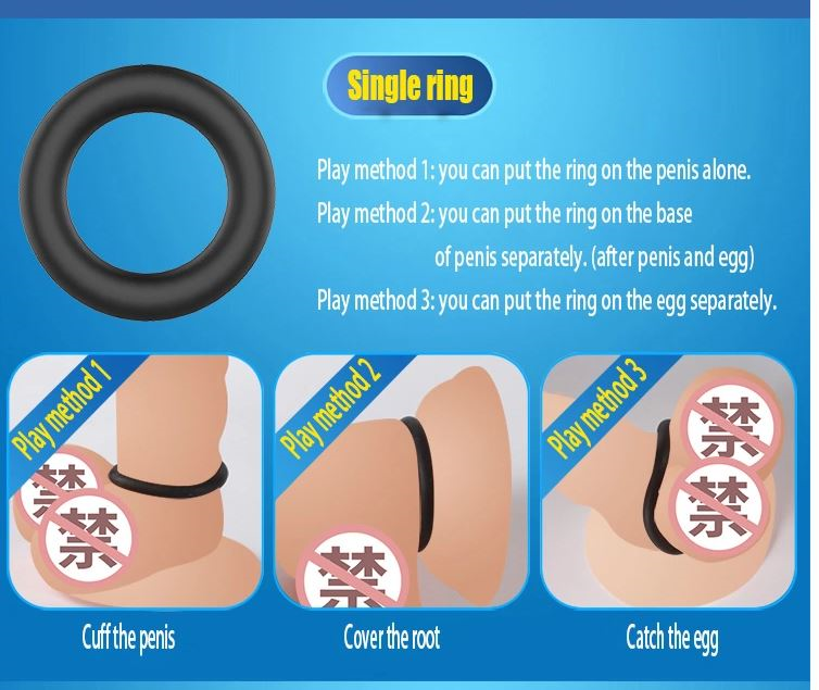 Chinese Cockring Set enkele ring met drie draagmethoden uitgelegd