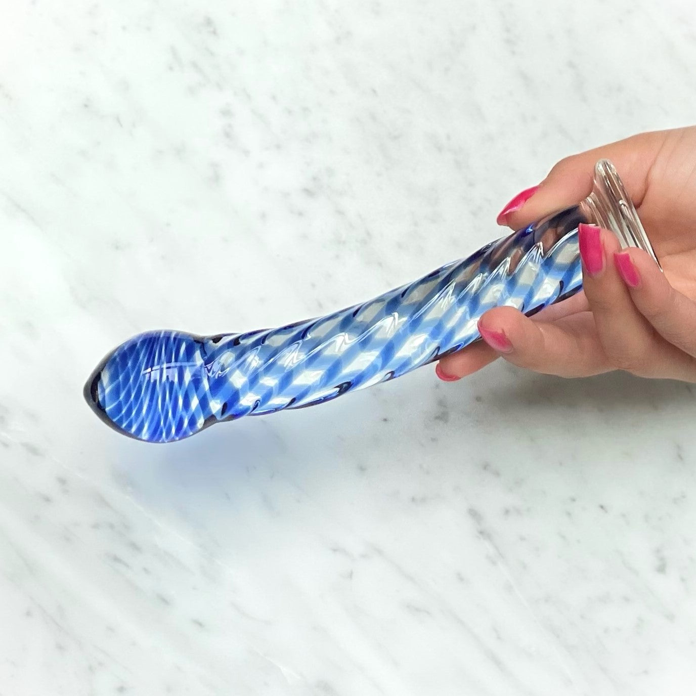 Glazen dildo Gildo No. 5, 18 cm, transparant blauw