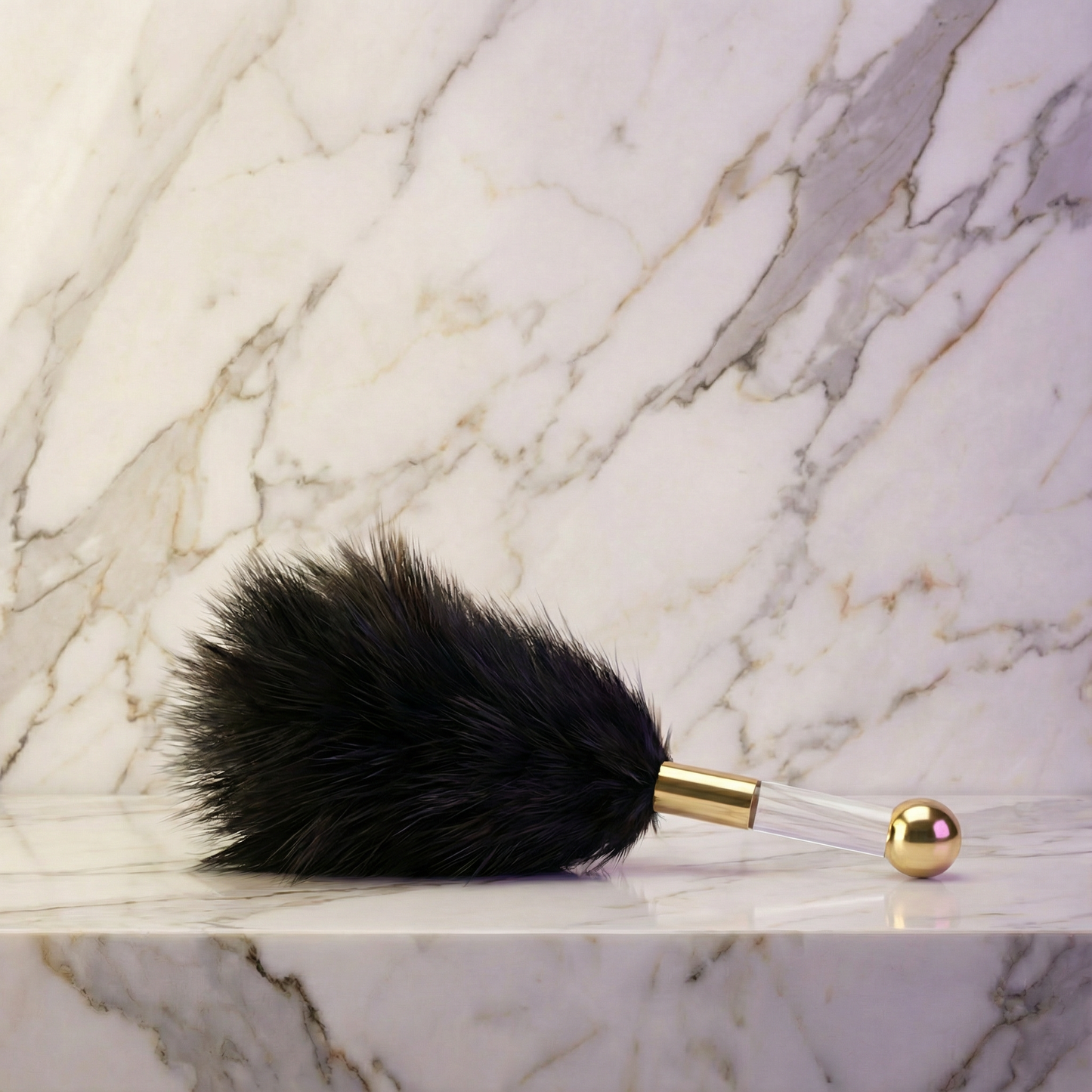 Elegante verpakking van De Paarse Keizerin streelveer set