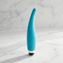 Happiness Happy vibrator in vooraanzicht op neutrale achtergrond, ergonomisch ontwerp voor intieme wellness