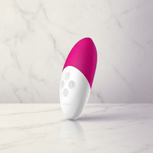 LELO Siri clitoris vibrator in roze-wit cerise, compacte handpalm-massager van siliconen
