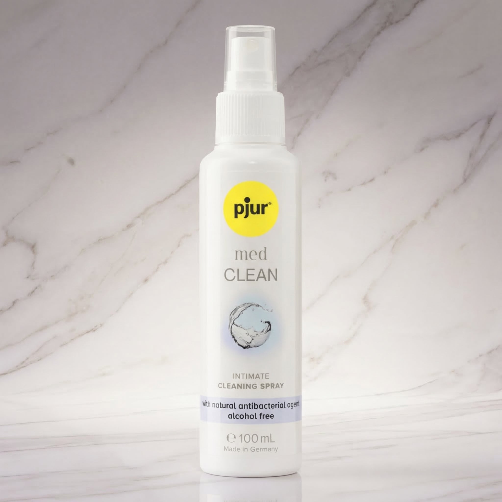 Pjur Med Clean intieme reinigingsspray, antibacterieel en alcoholvrij, witte fles 100 ml