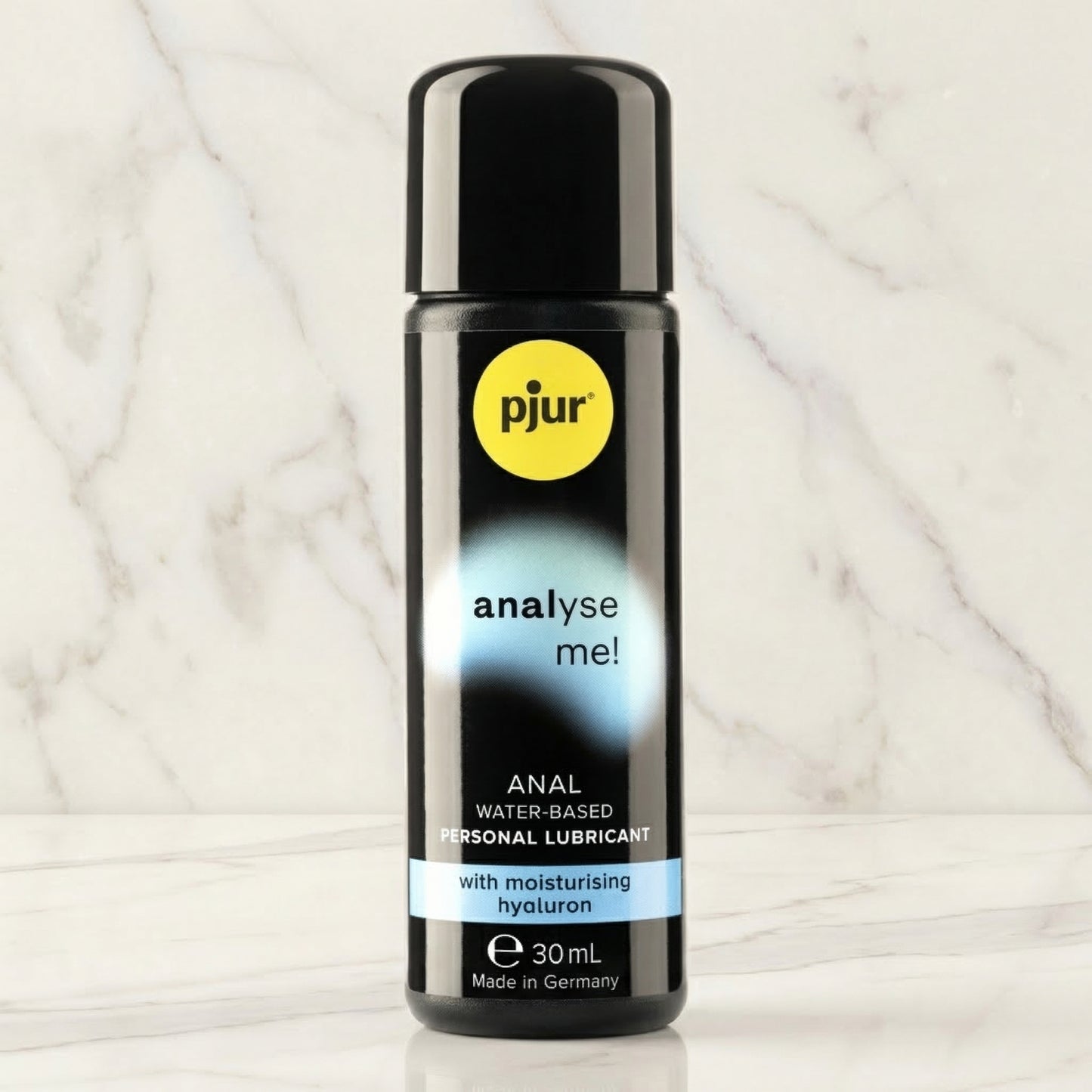Pjur Analyse Me anaal glijmiddel op waterbasis met hyaluron in zwarte fles 30 ml, Made in Germany
