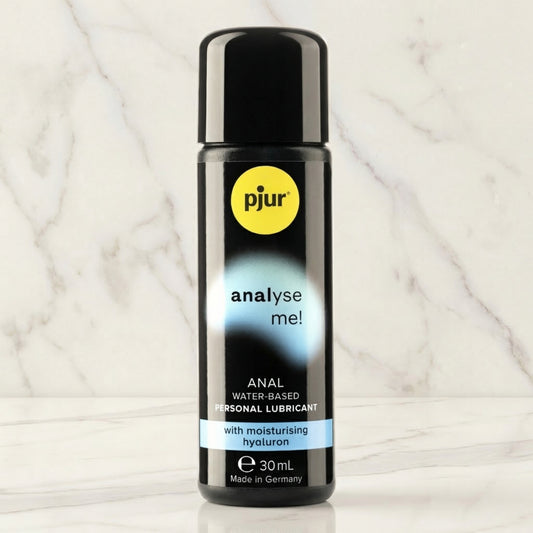 Pjur Analyse Me anaal glijmiddel op waterbasis met hyaluron in zwarte fles 30 ml, Made in Germany