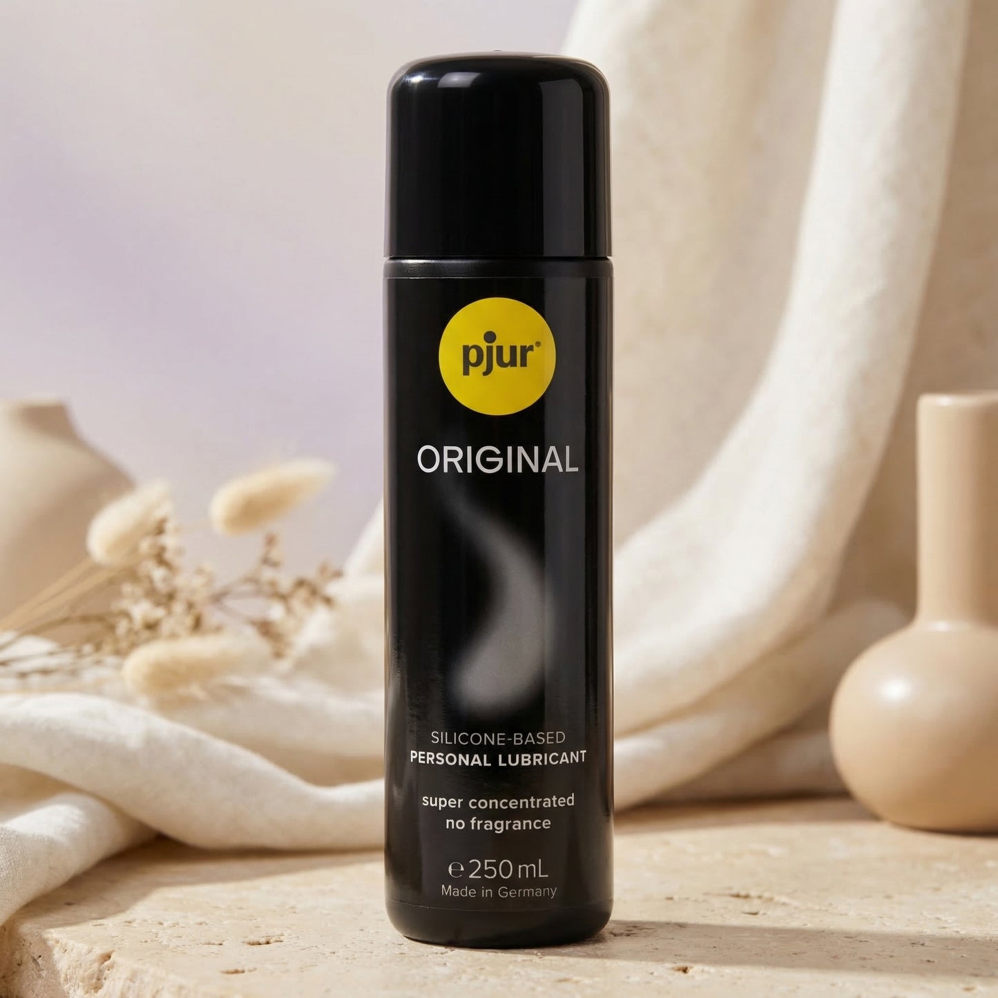 Pjur Original siliconen glijmiddel in zwarte fles 250 ml, geurvrij, super geconcentreerd, Made in Germany