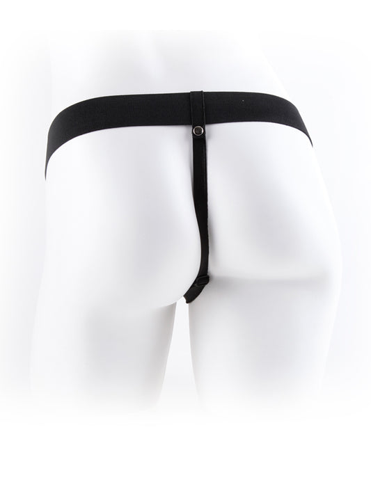 Close-up detail van vibratieknoppen en materiaalstructuur van De Paarse Keizerin strap-on