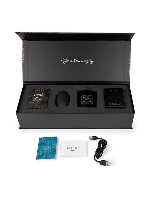 Je Joue cadeauset van De Paarse Keizerin met elegante producten op witte achtergrond