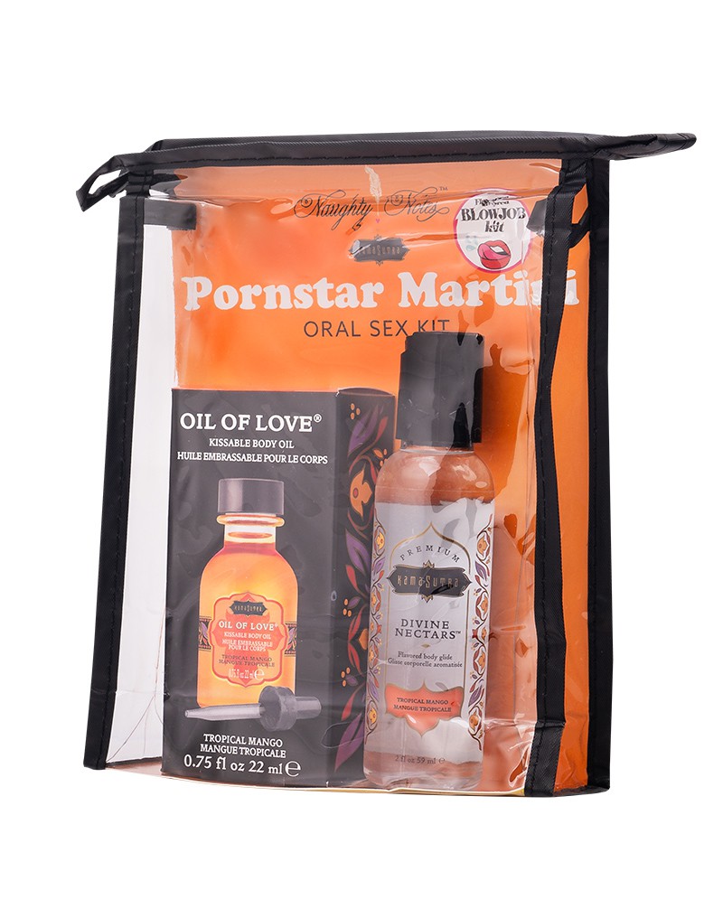 Ritstasje Pornstar Martini Oral Sex Kit met de olie en het glijmiddel erin, Kama Sutra