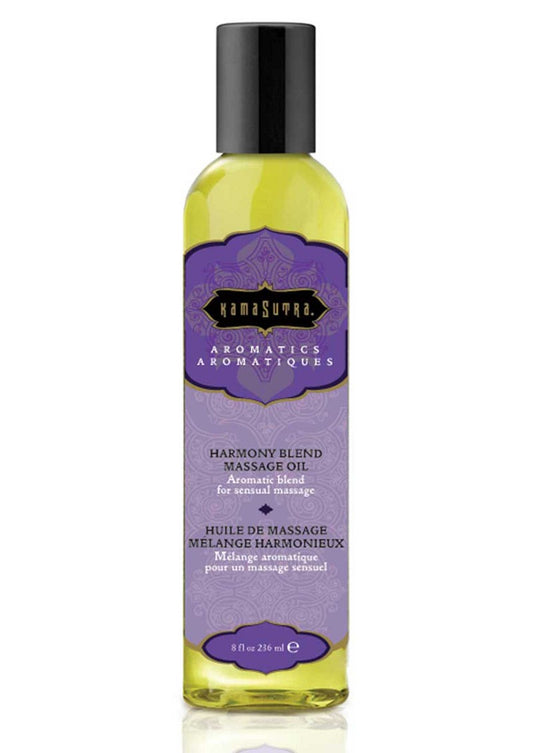 Kamasutra Sensual massage olie fles 236ml van De Paarse Keizerin op neutrale achtergrond