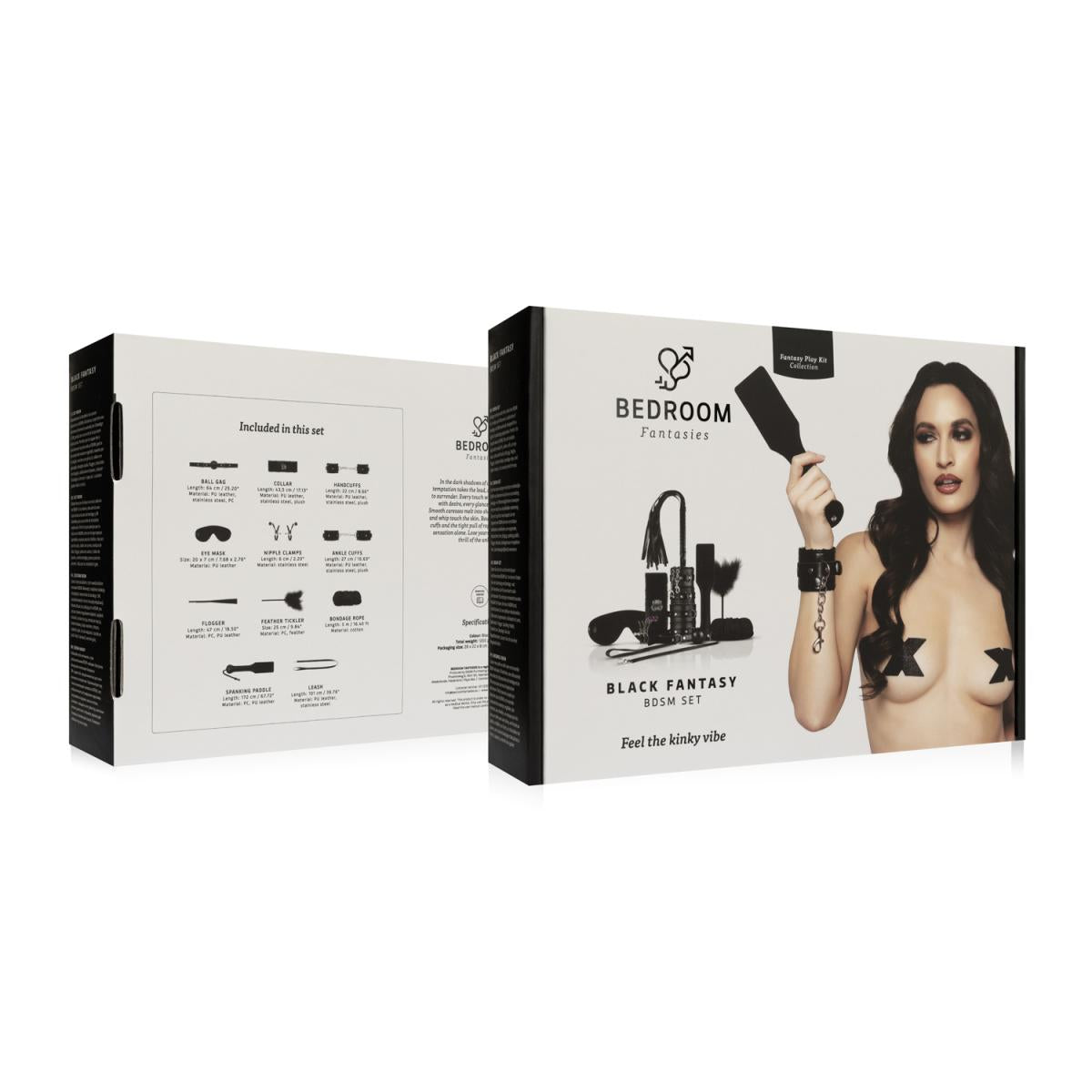 10-delige zwarte bondageset Black Fantasy voor beginners