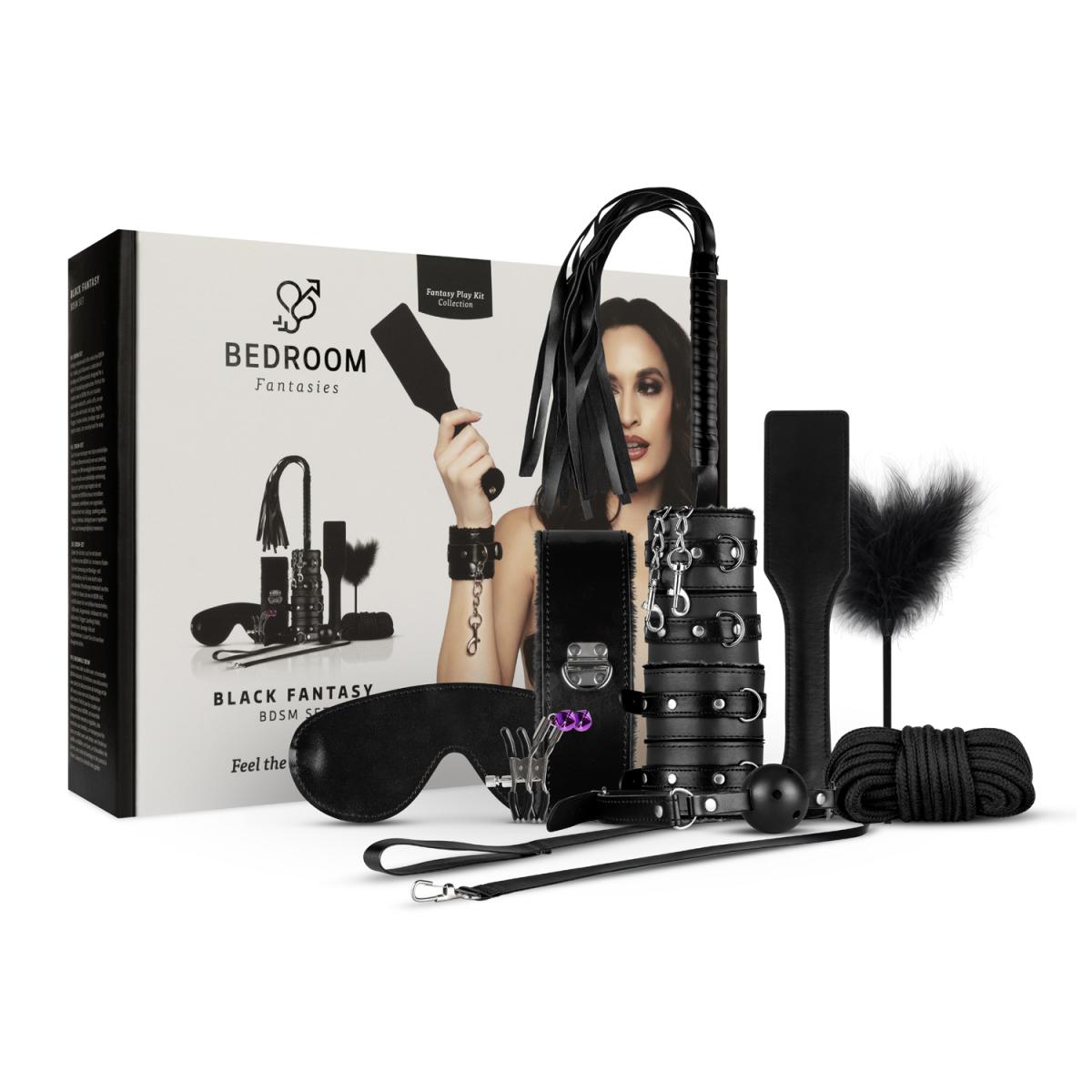 10-delige zwarte bondageset Black Fantasy voor beginners