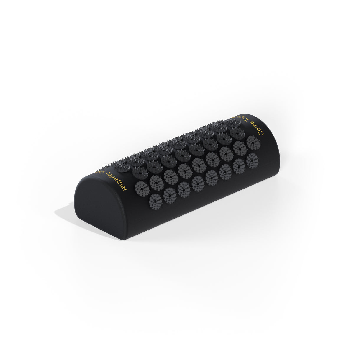 Halfrond zwart acupressuurkussen met punten van opzij, Relax Body Mat van LELO