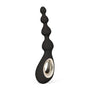 Lelo Soraya Beads zwart siliconen vier oplopende kralen met goudkleurige ovale greepring