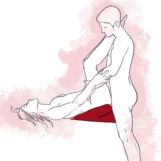 Verpakking en accessoires van De Paarse Keizerin wedge kussen in zwarte kleurstelling