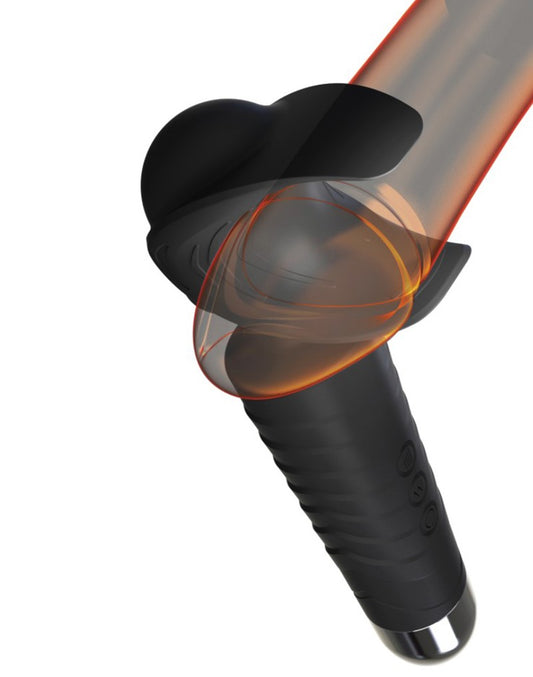 Man.Wand verpakking met paarse wandmassager en bijgeleverde accessoires