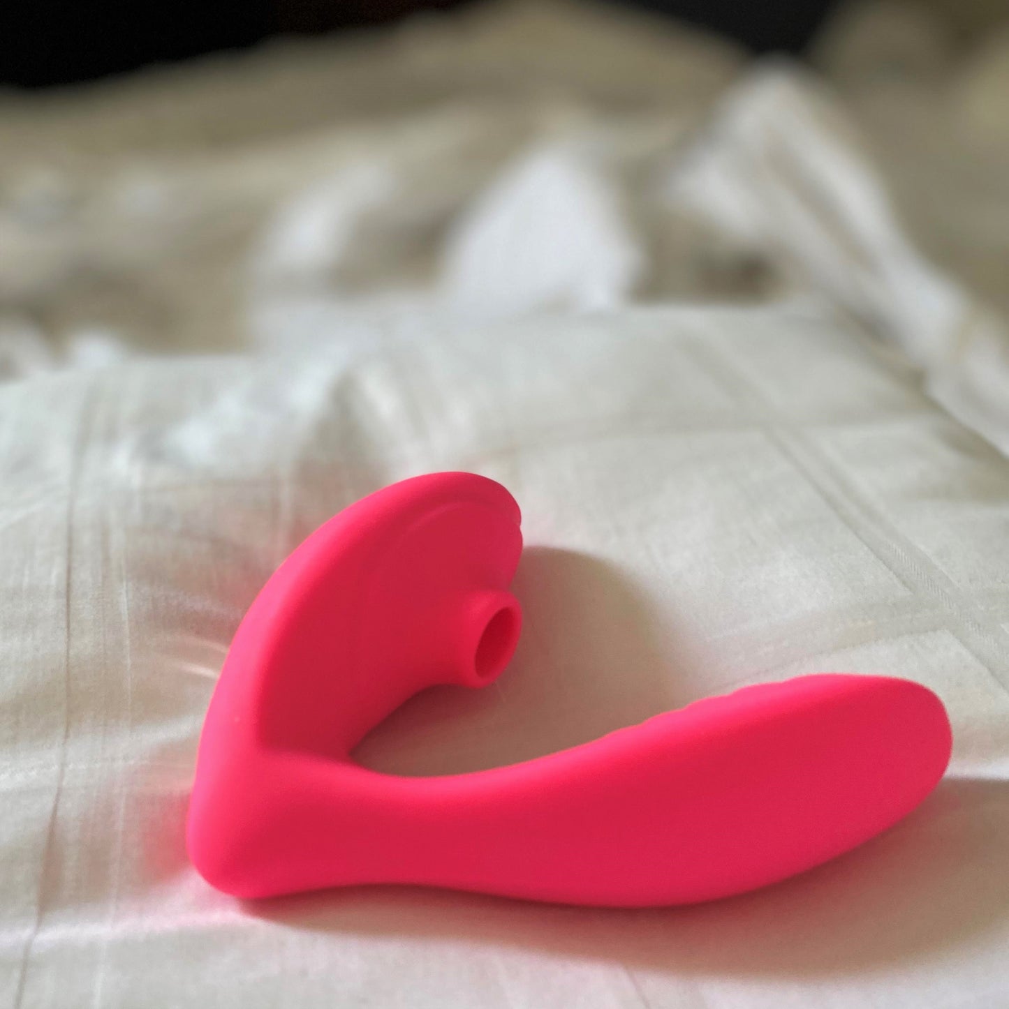 Detail van luchtdruk stimulator en zachte siliconen materiaal van Meissa vibrator