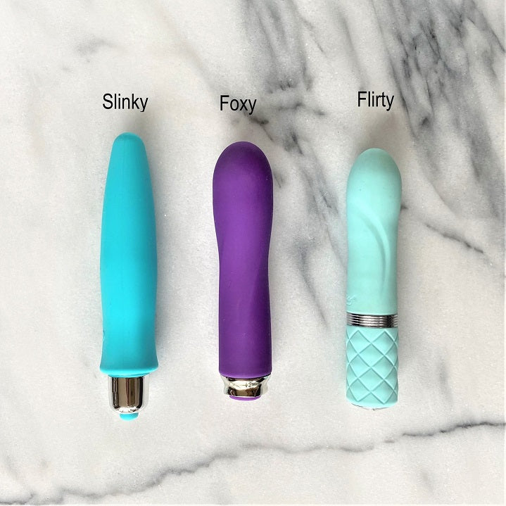 Close-up van bedieningsknoppen en textuurdetails van de Foxy vibrator