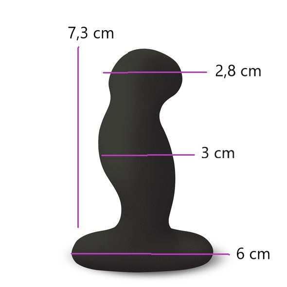Maten van de Nexus G-Play+ Medium: 7,3 cm lang, 3 cm breed, voet 6 cm